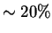 $\sim20\%$