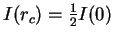 $I(r_c)=\frac{1}{2}I(0)$