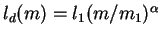 $l_d(m) = l_1 (m/m_1)^{\alpha}$